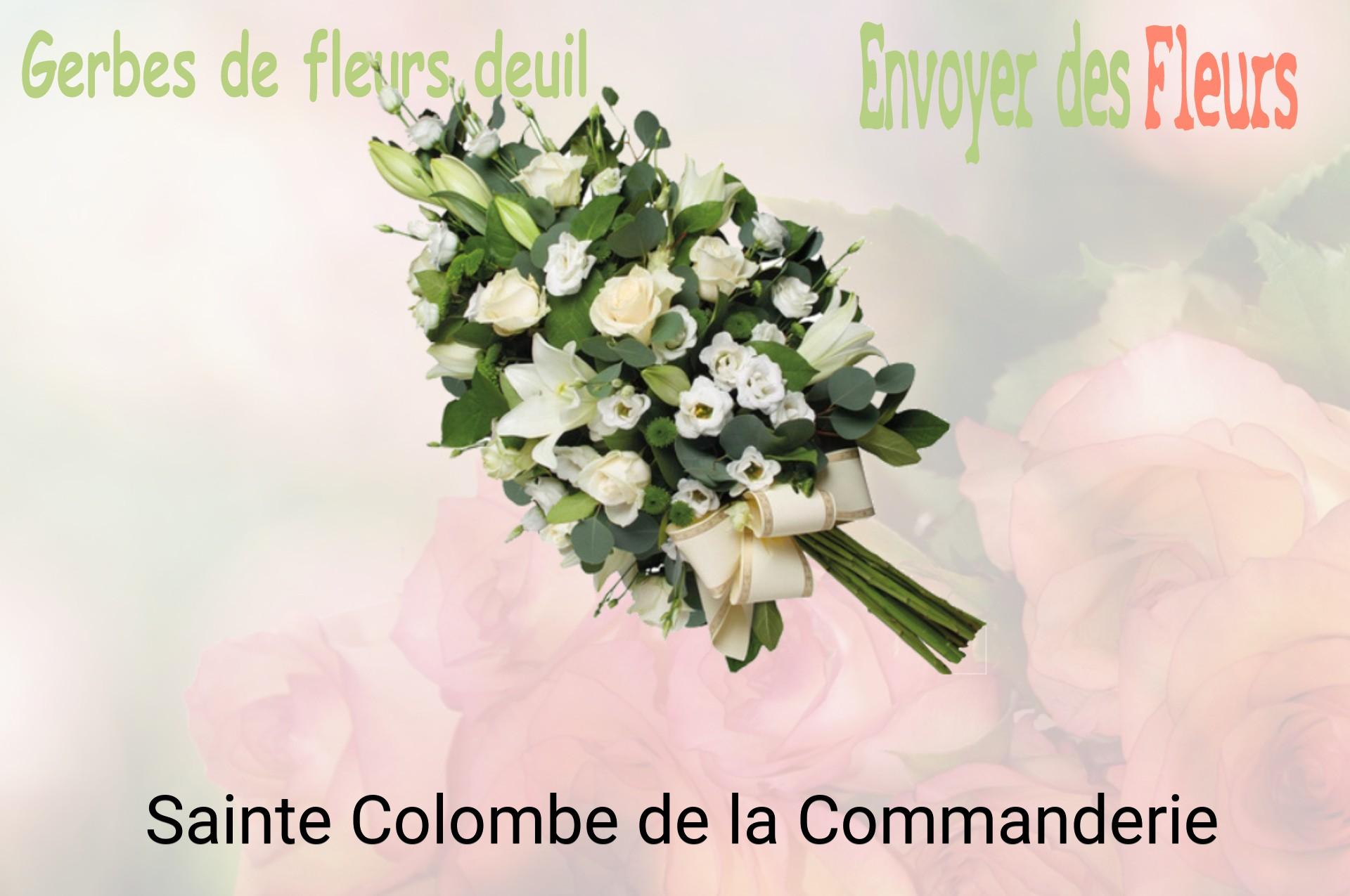 Gerbe de fleurs de deuil livrée à Sainte-Colombe-de-la-Commanderie